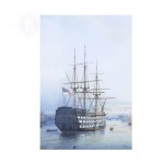 AF07S H.M.S. Victory in Portsmouth Harbour - Canvas Print 